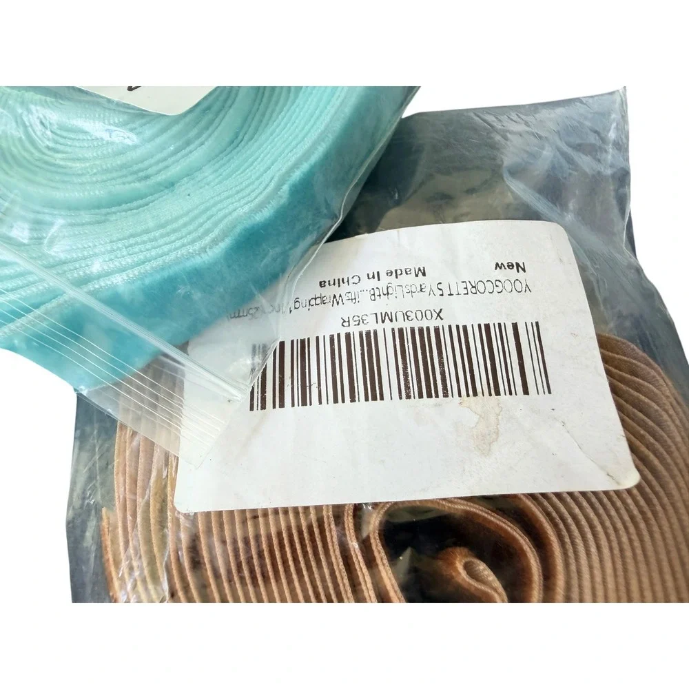 YOOGCORETT Velvet Ribbon 3 Rolls 15 Yards Light Brown New 1 Inch Craft‎ Trim